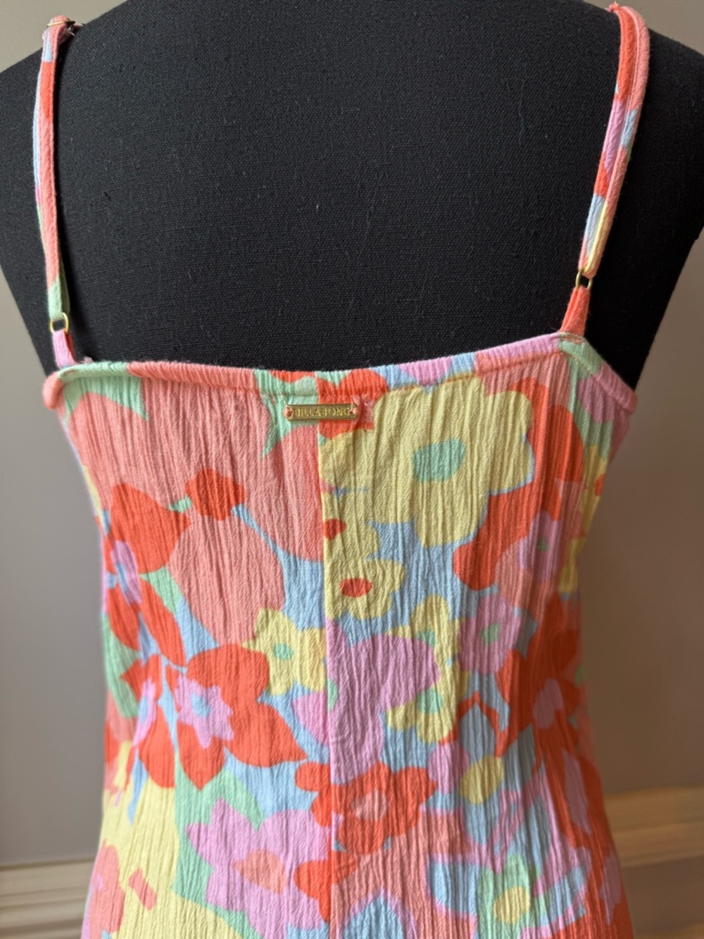Billabong Floral Slip Dress Midi Colorful Strappy Viscose S - Picture 6 of 10